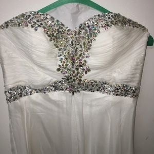 White sequined sweetheart dress